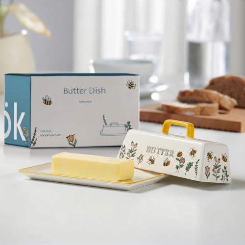 Ceramic Butter Dish with Lid (Meadow)