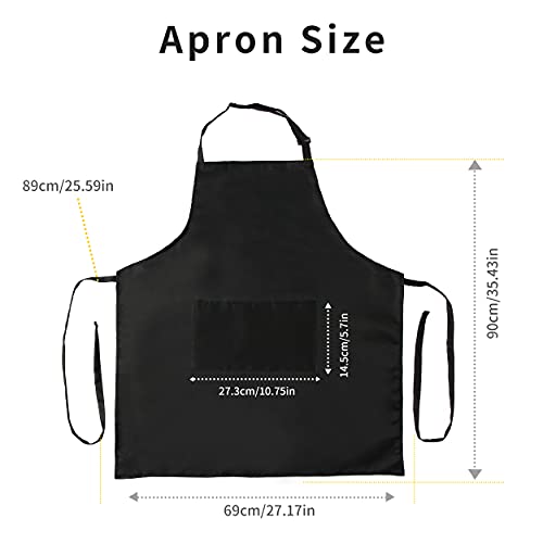 2 Pack Adjustable Bib Apron (Polyester - Black & White)