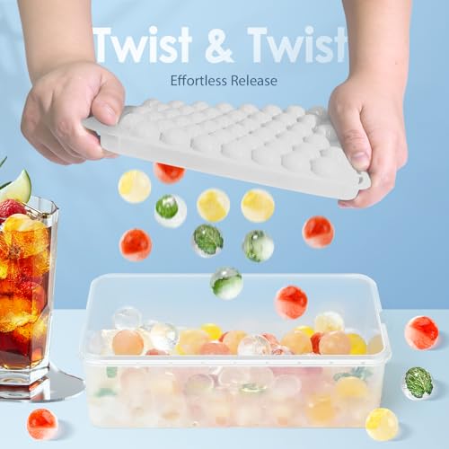 Ice Cube Tray with Lid and Bin (0.8"-2 pack / White)