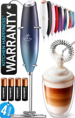 Powerful Milk Frother Wand With Duracell Batteries (Celestial Waters / Z1 Motor + Batteries)