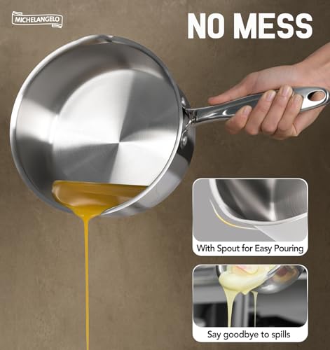 Stainless Steel Saucepan with Lid & Steamer (3 Quarts)