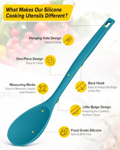 Silicone Cooking Utensils Set (Blue)