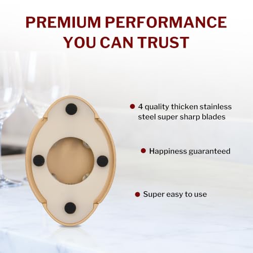 Quality Compact Vertical Lever Corkscrew Wine Opener with Foil Cutter. 3 Seconds to Open a Bottle of Wine. Champagne Gold (Gold)