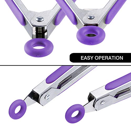 Kitchen Food Tongs (Purple - Mini Tongs Set)