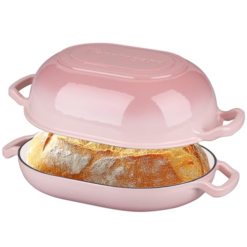 Enameled Cast Iron Sourdough Bread Oven (7 QT / Pink)