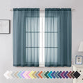Dusty Blue Sheer Curtains 54 Inch Length 2 Panels Set (42"W x 54"L (Pack of 2) / Dusty Blue)