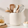 JIEMEI HOME Kitchen Utensil Holder (Aged Ivory Speckle)