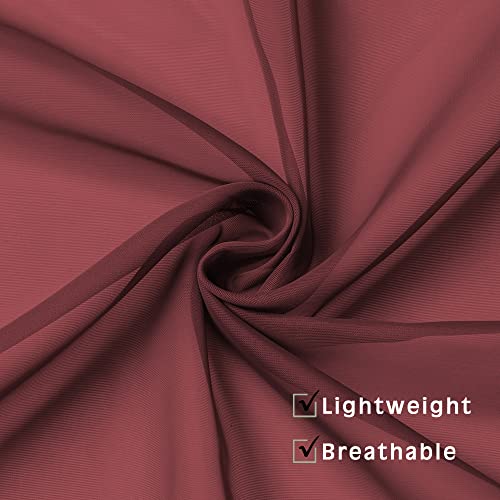 2 Panels Window Burgundy Sheer Curtains 42" x 45" Inches for Small Windows (Burgundy / 42"W x 45"L (Pack of 2))