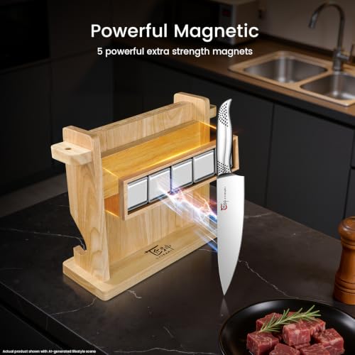 2026 Upgrade Japanese Kitchen Knife Set with Torii (Beige Wooden Handle)