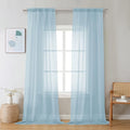 Sky Blue Sheer Curtains 96 inches Long 2 Panels (Sky Blue / 42"W x 96"L (Pack of 2))