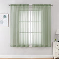 Light Green Sheer Curtains 63 inch Length 2 Panels Set for Bedroom Living Room (Sage Green / 42"W x 63"L (Pack of 2))