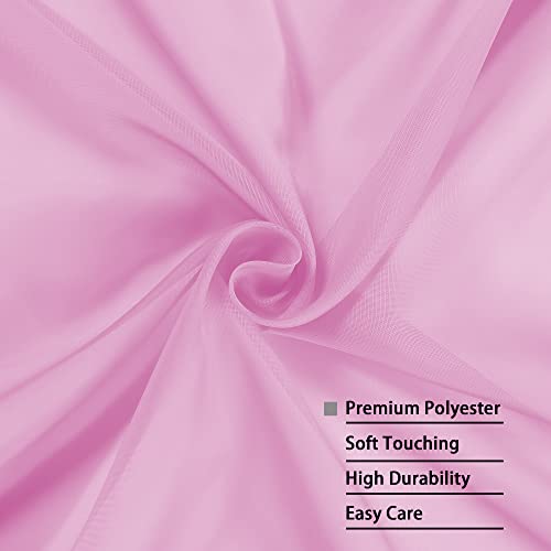 Sheer Curtains Light Pink (Pink / 42"W x 63"L (Pack of 2))