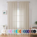 Extra Long Sheer Curtains 96 inches Long for Bedroom Living Room (Taupe / 42"W x 96"L (Pack of 2))