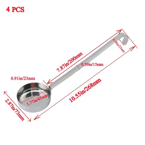 4 Pcs 3 oz 10.55 Inch Silver Stainless Steel 201
