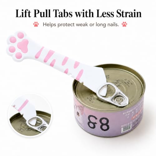 Cat Food Can Lids and Spoon (White Cat Lid&Spoonn)