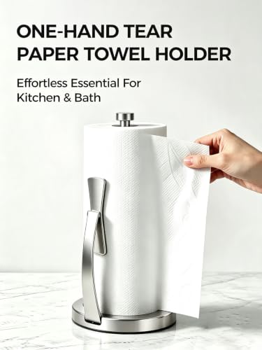 Paper Towel Holder Countertop (Silver / Eva Pad Base)