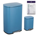 Connor 2 Piece Iron Trash Can (Bright Cobalt Blue)