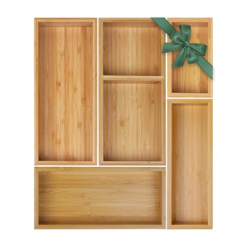 Bamboo Drawer Organizer Set (5)