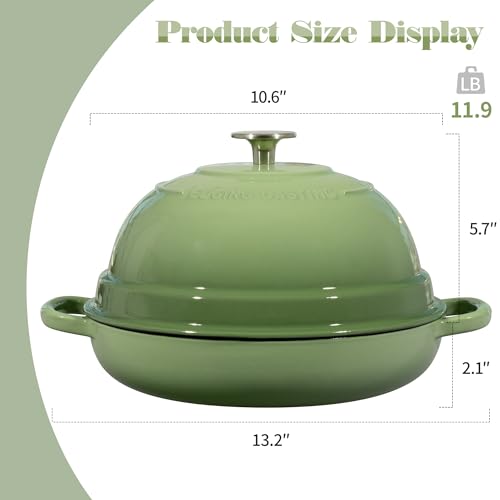 Enameled Cast Iron Dutch Oven Pot with Lid (Pistachio Green)