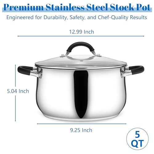 5Qt Stainless Steel Stock Pot (5 Quarts)