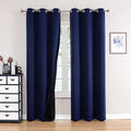 100% Blackout Curtains for Bedroom 84 Inches Long 2 Panels Set (38"W x 84"L (Pack of 2) / Navy Blue)