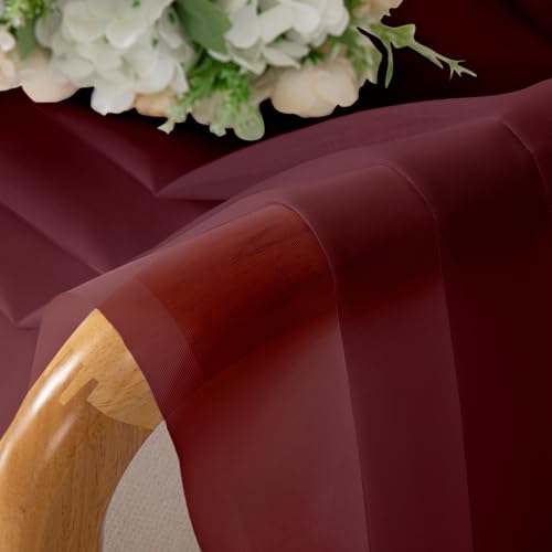 Burgundy Red Sheer Curtains 84 Inches Long (Burgundy / 59"W x 84"L (Pack of 2))