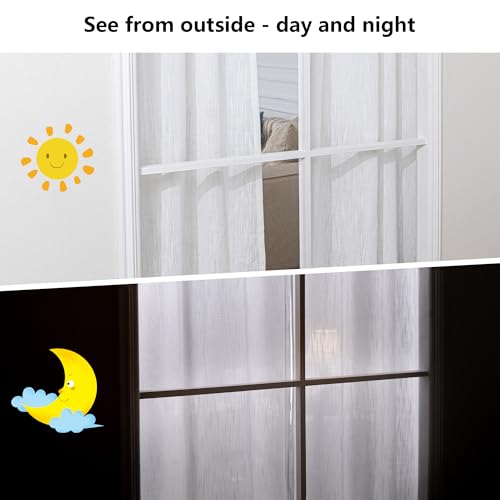 Natural Linen White Curtains 84 Inches Long (100"W x 84"L (Pack of 1) / Beige White)