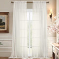 Sheer Ivory Curtains 120 Inches Long (59"W x 120"L (Pack of 2) / Ivory)