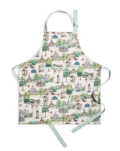 Aprons for women with Pocket 100% Cotton Pack of 1 (063 - Paris Voyage)