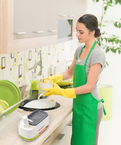 Hand and Dish Soap Dispenser Set for Kitchen (White)