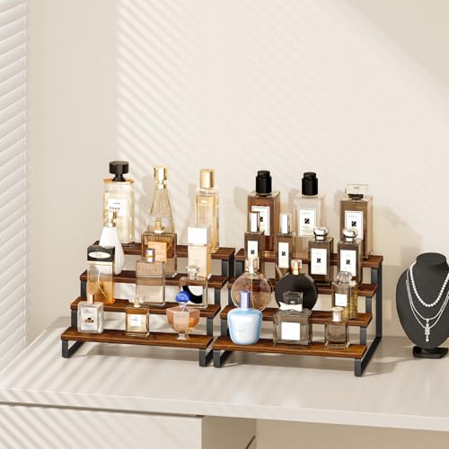 4 Tier Spice Rack (Rustic Brown, 4 Tier, 2 Pack / 4 Tier 2 Pack)