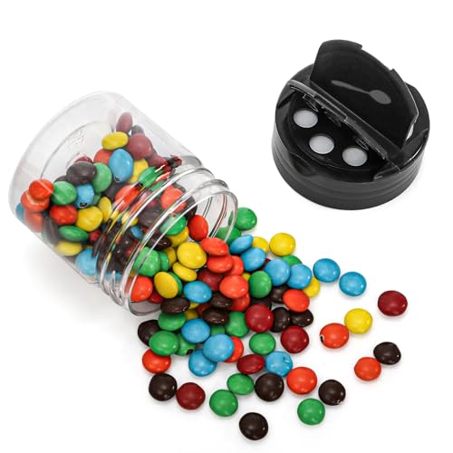 30 Pack Clear Plastic Jars 4 oz Mini Seasoning Bottles Spice Jars with Black Flip Cap to Pour Or Shaker