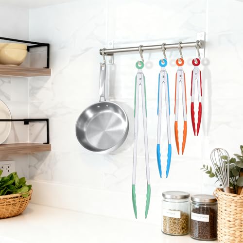 2 Pack Silicone Kitchen Tongs (Orang / 9+12inch)