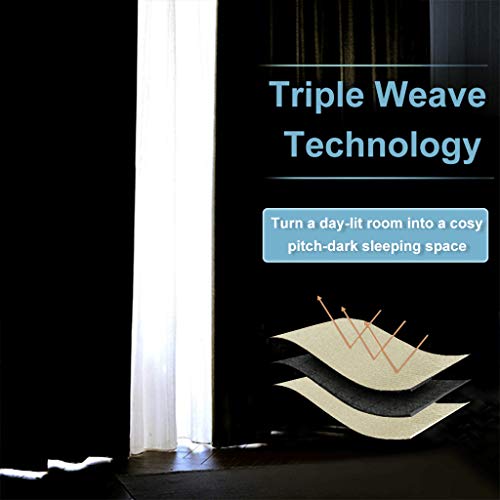 Curtains for Bedroom Living Room Nursery Office 63 inches Long (Beige / 42"W x 63"L (Pack of 2))