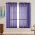 Purple Sheer Curtains 63 Inches Long 2 Panels Set (Purple / 59"W x 63"L (Pack of 2))