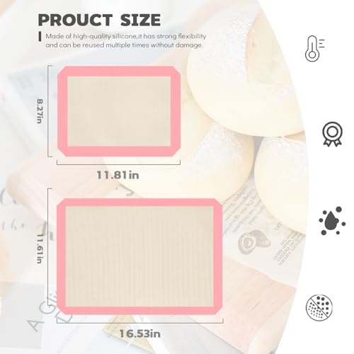 Silicone Baking Mat Set of 3 (Pink / 3 Pieces (2 Half and 1 Quarter Sheets))