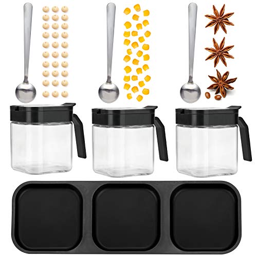 3 Pack Condiment Jars (Black)