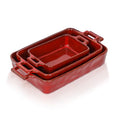 Ceramic Bakeware Set (Set of 3 / Cherry Red)
