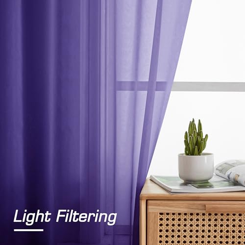 Purple Sheer Curtains (Purple / 42"W x 84"L (Pack of 2))