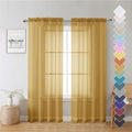 Gold Sheer Curtains 72 Inch Length 2 Panels (Gold / 40"W x 72"L (Pack of 2))