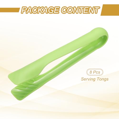 8 Pcs Toaster Tongs (8 Inch / Green)