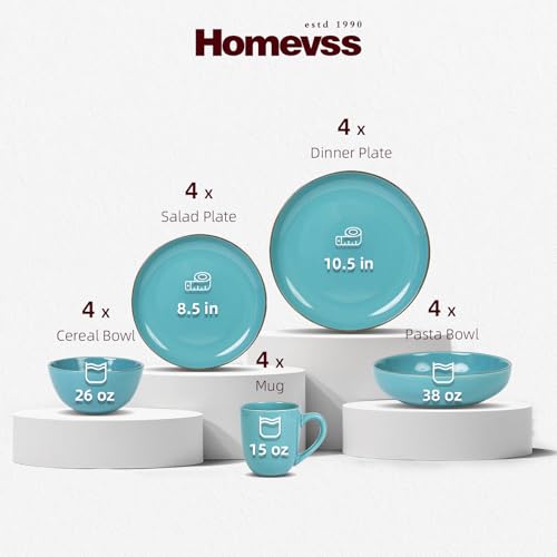 Stoneware Euro (Service for 4 - 20pc Set / Turquoise)