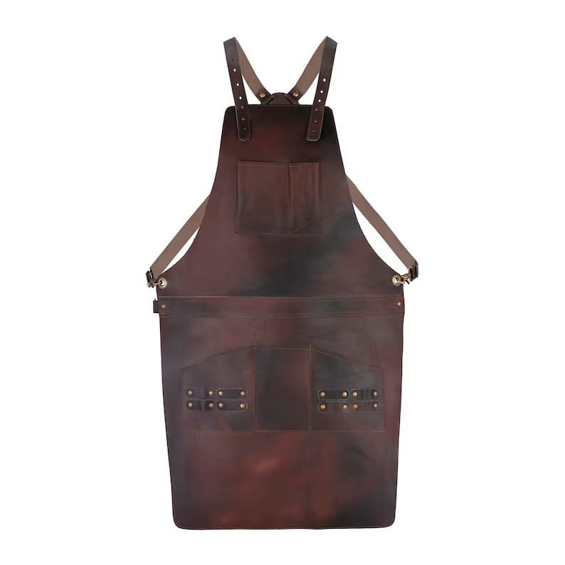 Full Grain Leather Apron Butcher (Brown 01)