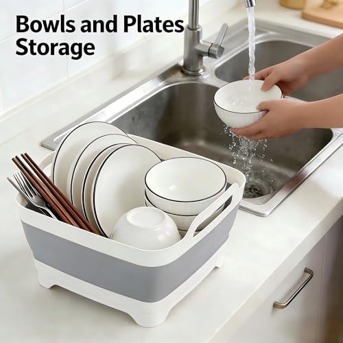 Foldable Sink Vegetable Fruit Bowl Dish Washing Storage Basin Basket (B)