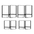 2 Large 2 Small Plate Organizers Holders Upright Cabinet Dish Drying Racks Metal Plate Dish Organizers Racks Stands for Countertop and Cupboard Black (2l2s Black)