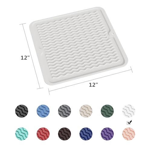 4-in-1 Silicone Mat: Air Fryer & Coffee Maker, 12"x12", Milk White (Milk White / 12" x 12")