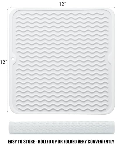 Silicone Dish Drying Mat (Translucent / 12" x 12")
