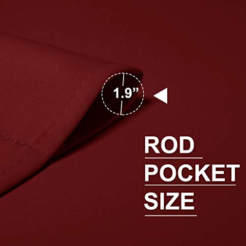 Short Blackout Curtains for Bedroom (Burgundy Red / 34"W x 48"L (Pack of 2))