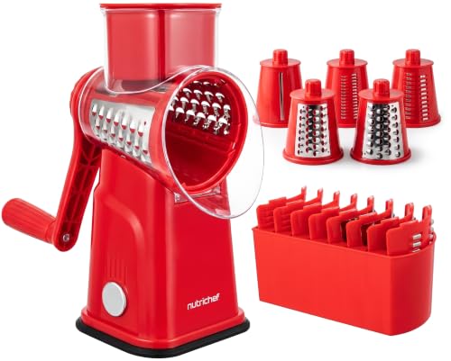 5 in 1 Cheese Grater & Shredder (Red)