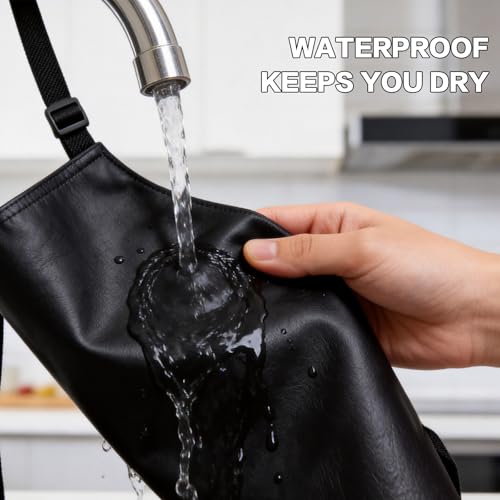 4 Pack Waterproof Vinyl Apron (Black)